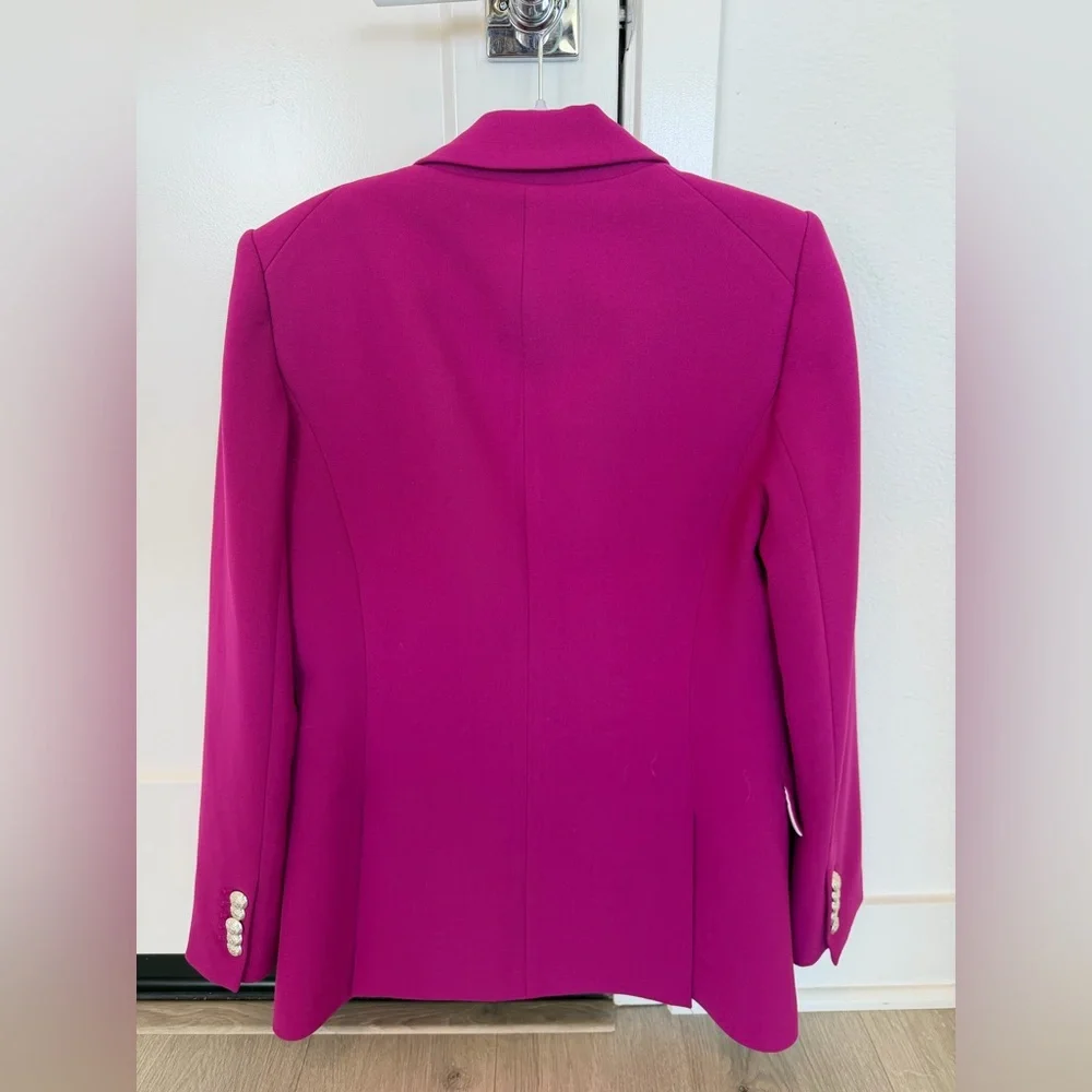 Veronica Beard miller blazer jacket in magenta - Picture 4 of 7